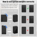 18 Pcs Outdoor Curtain Weights, Plastic Wrapped Magnetic Drapery Weights, Waterproof Heavy Duty Curtain Magnets for Heavy Wind Outside, Shower Curtain, Tablecloth, Flag (Black)