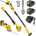 2-in-1 Cordless Pole Hedge Trimmer & Grass Shear, 14FT Reach | 20V Power with 2x4Ah Batteries, 9" Hedge Blade & Grass Shear, Multi-Angle Head, Up to 2800RPM for Shrubs and Lawn Edges