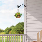 Hourleey 4 Pack Plant Hanger Outdoor, 8 Inch Heavy-Duty Hanging Plant Hook for Outside Basket, Black Metal Wall Mount Plant Bracket Hook for Flower Baskets Bird Feeder