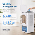 swamp cooler, 3-in-1 portable air conditioners，evaporative air cooler, side view