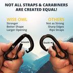 Wise Owl Outfitters Hammock Straps for Trees – 10ft Heavy-Duty Tree Hanging Kit with Carabiners, 38 Loops & Hooks – Essential Hammock Accessories for Camping