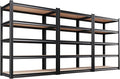 AOAORRG Set of 3 Garage Shelving Heavy Duty Storage Shelves, Metal Adjustable Shelving Unit, Utility Garage Organizer Shelf for Basement, Pantry, Kitchen, Warehouse, 45.6" Wx17.7 Dx71.2 H, Black