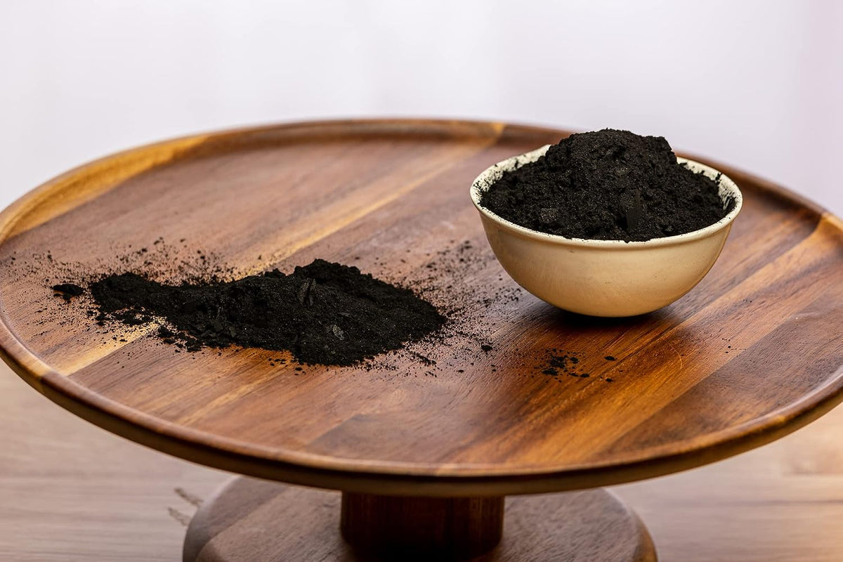 (5lb) organic coconut activated charcoal powder - food, side view