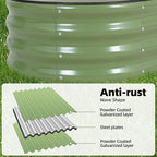G GOOD GAIN Galvanized Metal Raised Garden Bed Kit - 4x2x1FT Outdoor Planter Box with Safety Edging and Gloves for Vegetables, Fruits, Flowers(OliveGreen, 2PC)
