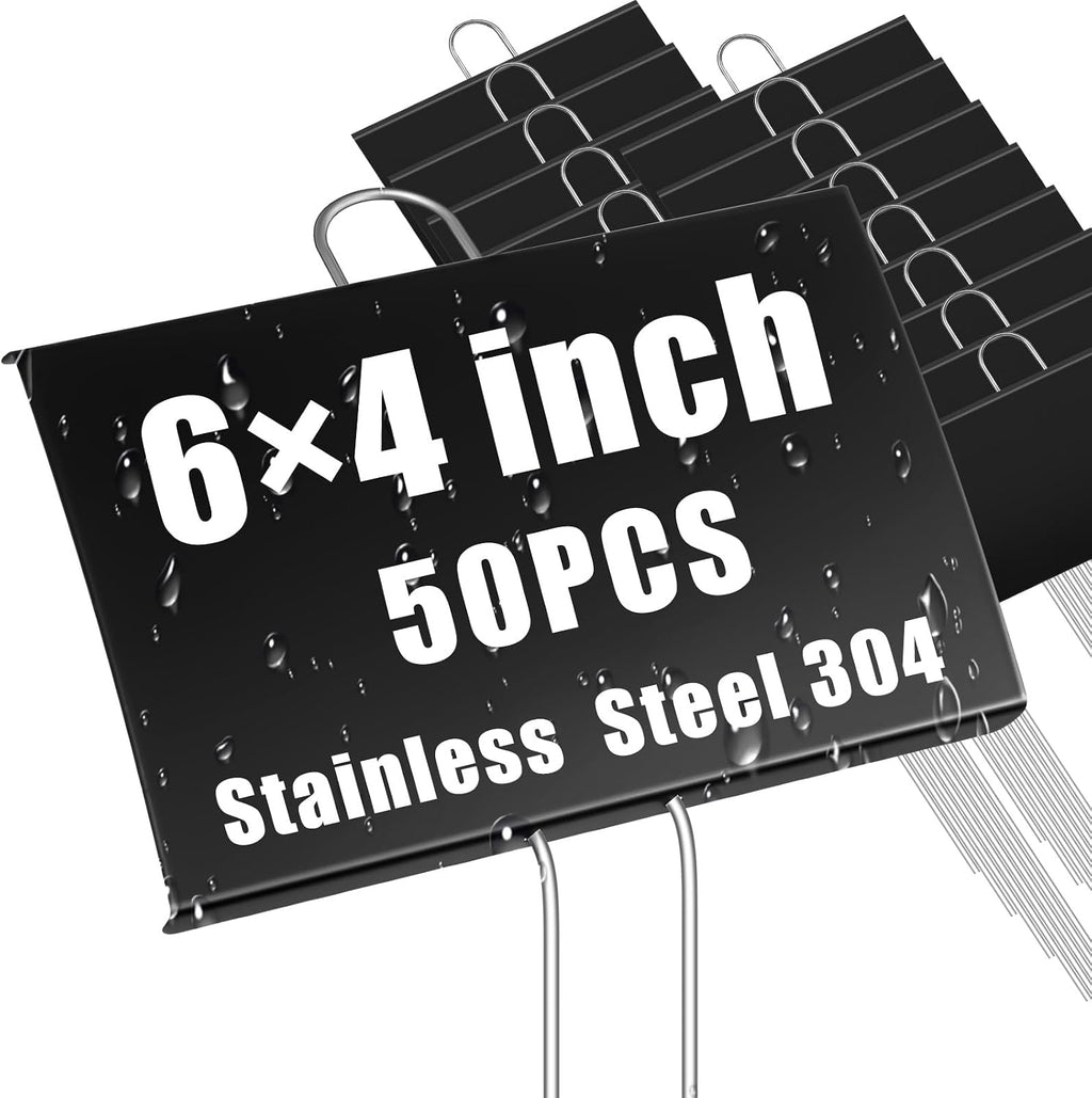 landhoow 50 pcs large plant marker, 6'' x, main product view