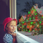 Christmas Laser Projector Lights Outdoor, Garden Laser Landscape Light with 5 Christmas Patterns & Red/Green Stars, IP65 Waterproof and Cold-Resistant, Aluminum Alloy Body