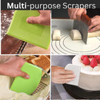 Dough Scraper & Bench Scraper Kitchen – Stainless Steel Sourdough Tools – Dough Cutter for Sourdough Bread, Pizza, and Flat Top Griddles – Chef Approved (Dark)