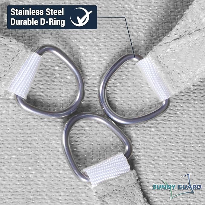 SUNNY GUARD Custom Size 10'x10'x14.1' Silver Grey Sun Shade Sail Right Triangle UV Block Shade for Backyard Yard Patio Deck Garden(Customized)