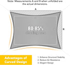 Artpuch Waterproof Sun Shade Sail, 12'x12' Light Grey Rectangular, UV Resistant Rain Canopy, Curved Edges Shade Cloth for Outdoor Patio, Deck, Yard (Customizable)