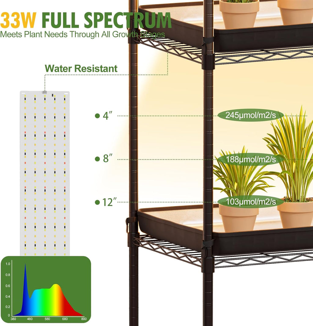 specilite 27x14x59in 4-tier rolling indoor greenhouse plant stand, close-up detail
