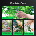 VIVOSUN Pruning Shears for Gardening, Q-Shaped Garden Scissors for Plants | Straight Precision Stainless Steel Blades, Comfort Ergonomic Grips, Ideal Snip for Deadheading, Trimming & Shaping Plants