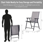 Outsunny Folding Outdoor Patio Chairs Set of 4 Stackable Portable for Deck, Garden, Camping and Travel