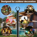 AILBTON 8 Pack 10Ft String Light Poles,Light Poles for Outside String Lights,Outdoor Light Poles with Fork,Metal Pole Stand for Patio,Backyard,Deck