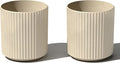 Veradek Demi Series Round Planter for Porch, Patio, Backyard | Durable Plastic-Stone Composite Material | Modern Décor for Tall Plants, Flowers