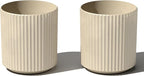 Veradek Demi Series Round Planter for Porch, Patio, Backyard | Durable Plastic-Stone Composite Material | Modern Décor for Tall Plants, Flowers