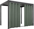 Easy-Going Linen Look Outdoor Curtains Waterproof Windproof Porch Curtains, Soft Thicken Outdoor Privacy Curtains for Patio, Gazebo, Grommet Top and Tab Bottom Drape, 1 Panel, 54x108 inch, Sage Green