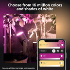 Philips Hue Lily Outdoor Smart LED Spotlight - White & Color Ambiance - Low Voltage Landscape Lighting - 1 Pack - Requires Bridge and Power Supply - Control with App and Voice - Weatherproof