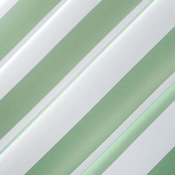 Sun Zero Valencia Cabana Stripe Indoor/Outdoor UV Protectant Energy Efficient Grommet Curtain Panel Pair, 54" x 95", Spa Green, 2-Pack