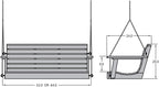highwood Weatherly Porch Swing, 4 Feet, Whitewash
