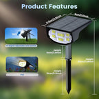 Solar Spot Lights Outdoor IP68 Waterproof, Ultra-Bright Performance，Simple Modes for Easier Operation, Auto On/Off，Solar Powered Landscape Lights for Garden, Yard, Pathway (Warm White, 6 Pack)