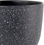 Plant Pots 10/9/8 inch, Set of 3 Modern Decorative Plastic Planters with Drainage Holes and Saucers for Garden House Plants, Flower Pots for Indoor Outdoor Plants, Speckled Black