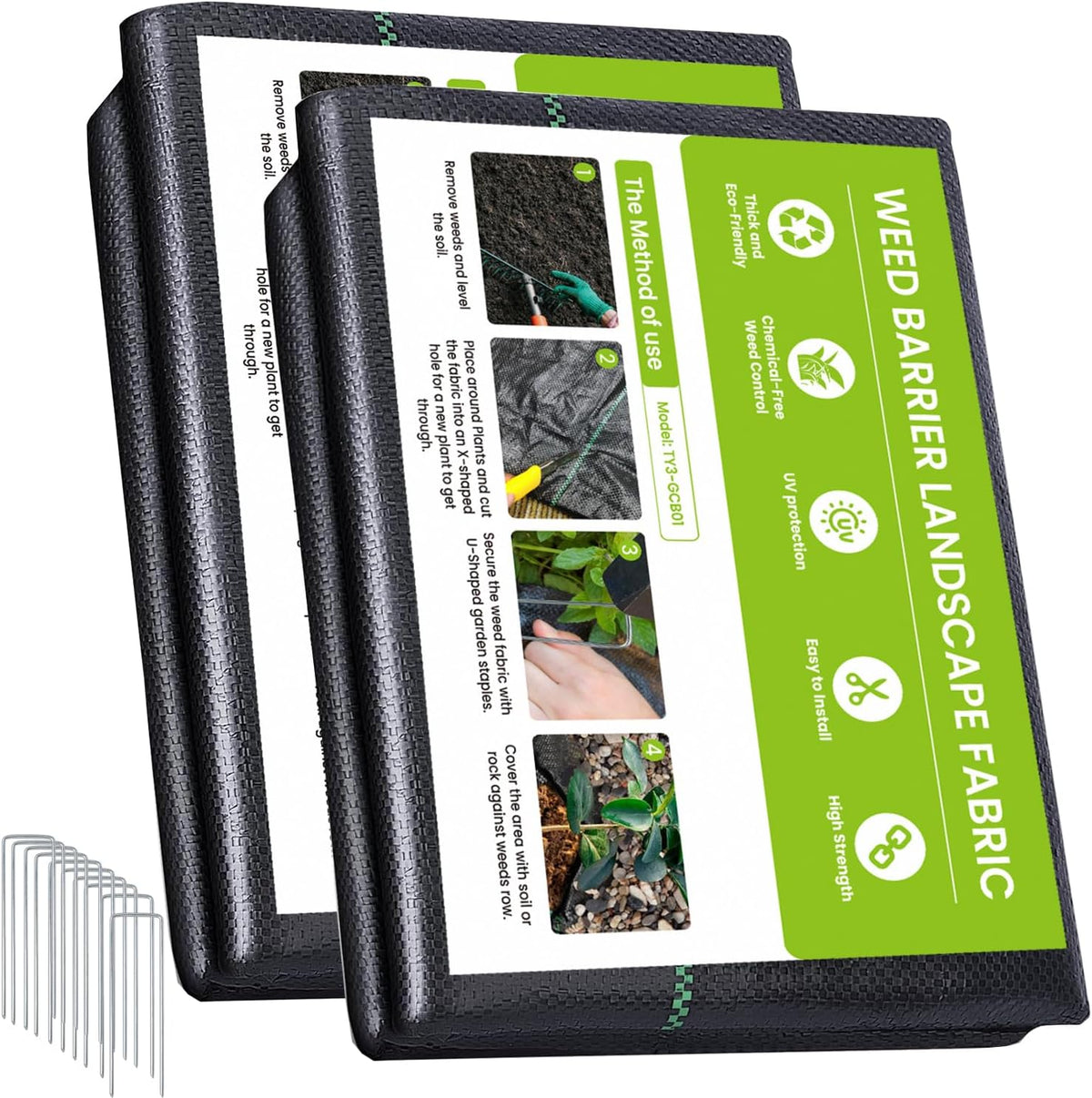 4ft x 100ft weed barrier fabric, 3.2oz landscape, main product view