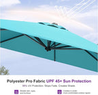 PURPLE LEAF 9'×9' Patio Umbrella with Base Outdoor Cantilever Umbrella with Cover Aluminum Square Offset Umbrella with 360-degree Rotation for Deck Pool Garden Turquoise Blue