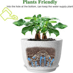 12inch Large Plant Pot, Modern Plastic Planter with High Driange Holes and Saucer for Indoor Outdoor Garden Plants and Flowers, White Speckles