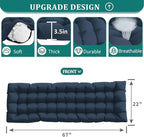 UDPATIO Oversized Zero Gravity Chair 29In XL Patio Reclining Chair with Cushion, Outdoor Folding Adjustable Recliner with Cup Holder, Foot Rest & Padded Headrest, Support 500LB, Navy
