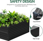 Vengarus 12x4x2FT Galvanized Raised Garden Bed Kit, Large Rectangle Elevated Planter for Vegetables, Flowers, Herbs and Succulents - 718 Gallon Capacity, Black