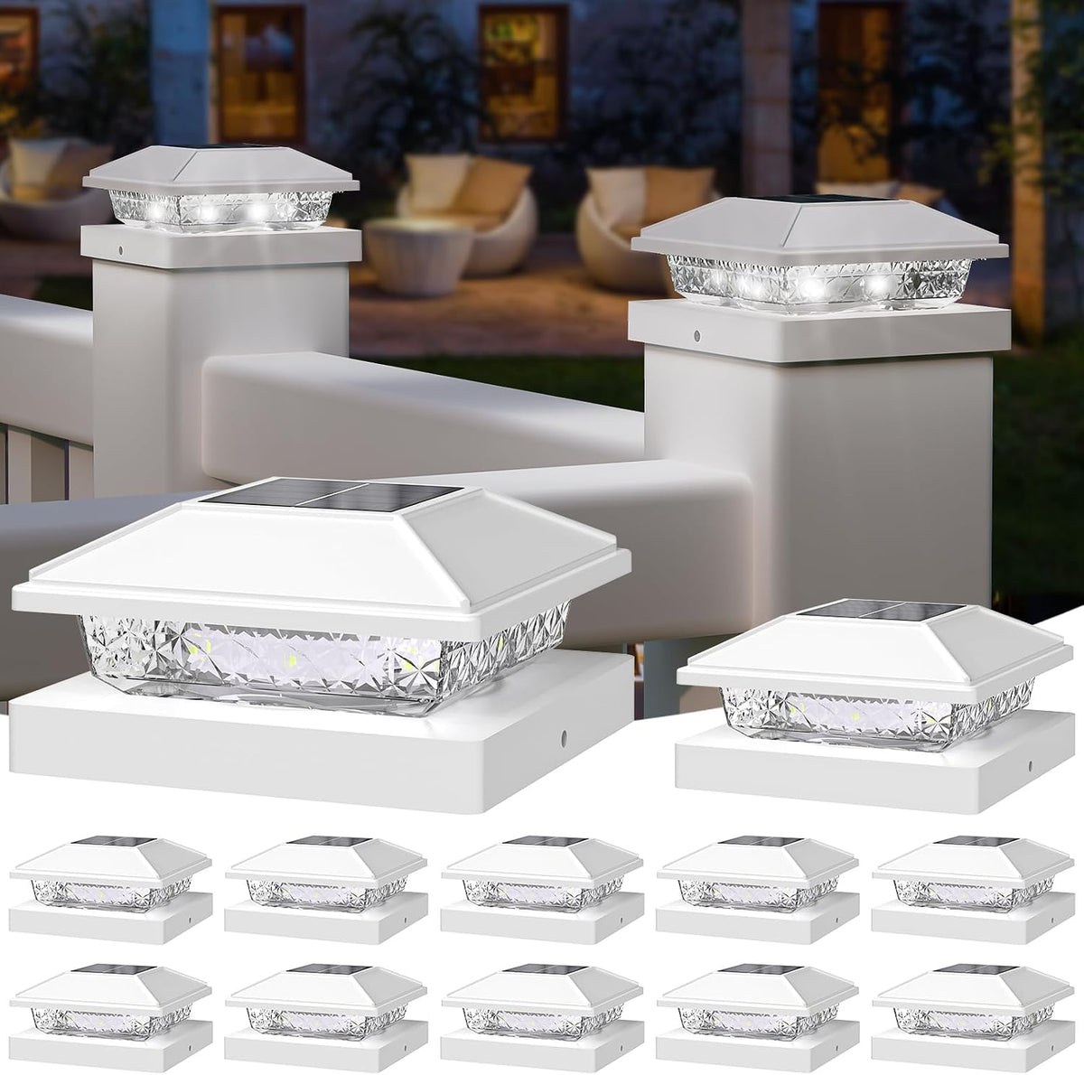 niorsun solar post cap lights,4x4 post solar light, main product view