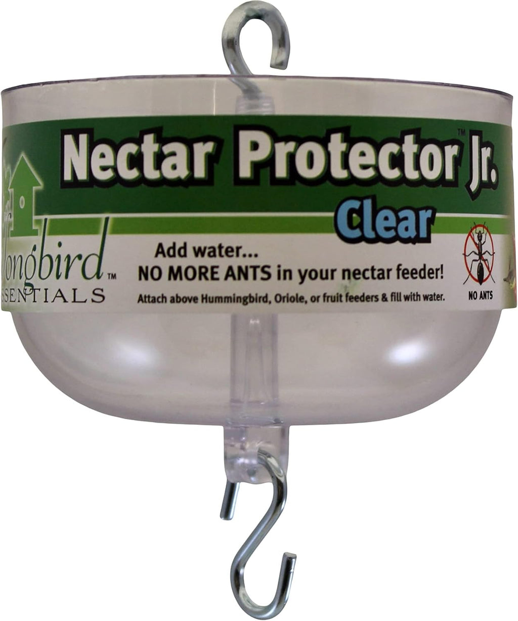 Nectar Protector Junior Bird Feeder Protection - Clear | See-Through Bowl Shows Water Level at a Glance - Compact Ant Moat Hangs Between Hook and Feeder to Protect Nectar