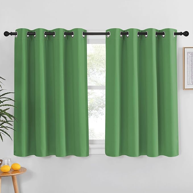 NICETOWN Froest Green Blackout Curtain for Living Room - Solid Thermal Insulated Grommet Blackout Panel/Drape for Bedroom Kitchen Window (1 Panel, 52 inches Wide by 54 inches Long)