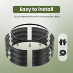 ZXZYHFTY Round Galvanized Raised Garden Bed kit,Black Outdoor Garden Raised Planter Box, Round Large Metal Raised Garden Beds for Vegetable 2 * 2 * 1ft 3 Pcs