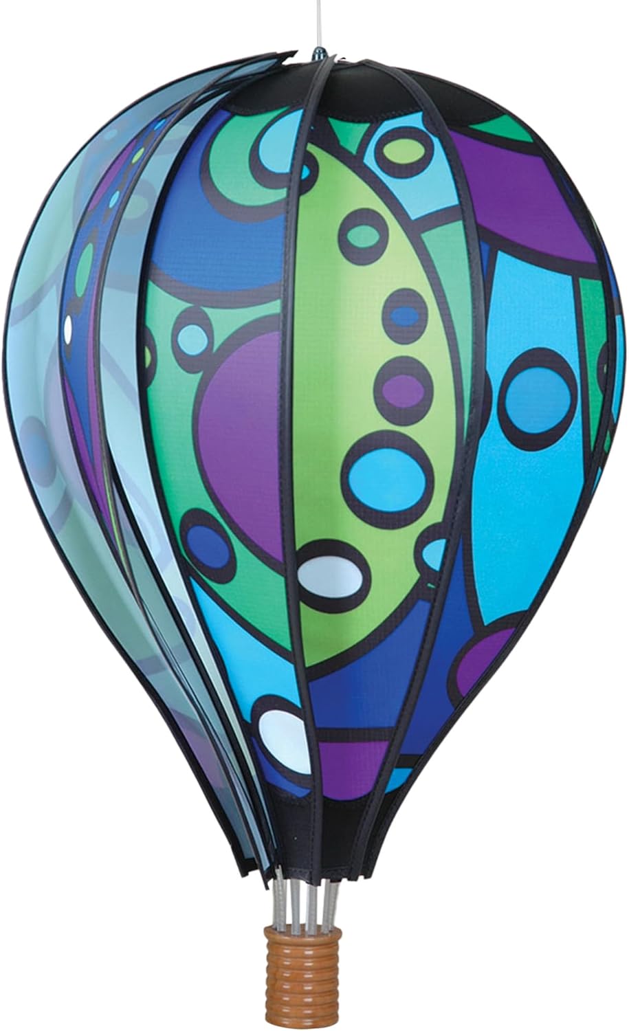 Premier Kites Hot Air Balloon Hanging Garden Spinner 22" - Vibrant Cool Orbit Design, Weather-Resistant Outdoor Decor, Durable & Lightweight for Patios, Yards, and Gardens - Eye-Catching Wind Spinner