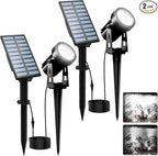 T-SUNUS Solar Garden Spot Lights, LED Solar Landscape Light Outdoor IP65 Waterproof 9.8ft Cable, Separated Solar Panel, Auto ON/Off for Garden, Driveway, Pathway, Pool Area (White 6000K)