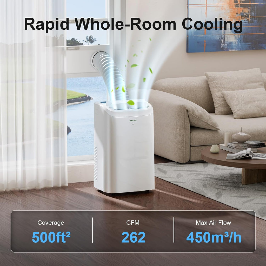 zafro smart portable air conditioner, 12000 btu (8000 shown in use