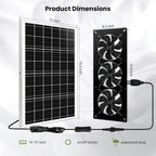 waterproofed solar powered 3 fan kit for outdoor shown in use