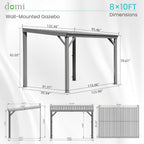 domi 8'x 10' lean to gazebo,outdoor gazebo pergola shown in use