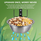 2 Pack Squirrel Feeders, 4 Colander Bowls (Each 8.5"/1.4L) for Replacement, Dual Corn Cob Spikes for Multi-Food, Metal Squirrel Feeders for Outside Tree Fence, Removable Bowl Easy Clean/Refill