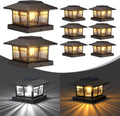 excmark 4x4 solar post cap lights, classic black, main product view