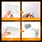 10 Pcs Disposable Grill Topper,16x12 Inch Grill Mesh Mat Disposable Pans,Non-Stick BBQ Aluminum Mats for Outdoor Grills, Easy to Clean