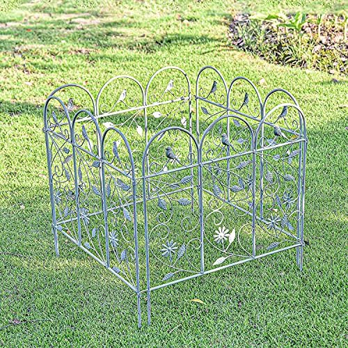 sungmor 25in x 8ft metal garden fence border showing dimensions