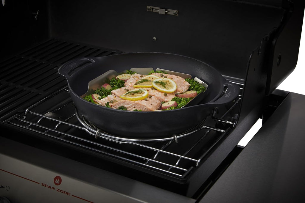 Weber Crafted® Wok & Steamer, 6 Qt, for Gourmet Grilling | Porcelain‑Enameled Cast‑Iron Wok with Steamer Basket for Weber Crafted® Grills (Frame Kit Required) - Grill Accessory
