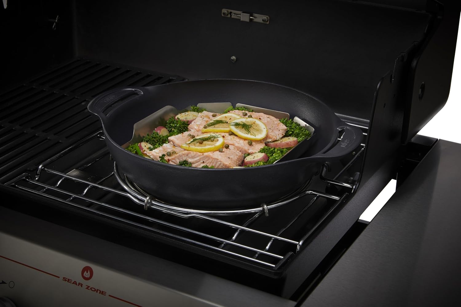 Weber Crafted® Wok & Steamer, 6 Qt, for Gourmet Grilling | Porcelain‑Enameled Cast‑Iron Wok with Steamer Basket for Weber Crafted® Grills (Frame Kit Required) - Grill Accessory