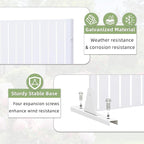 Casaphoria Metal Privacy Screen Outdoor, 72" H x 47" W Freestanding Decorative Privacy Screen for Patio Deck Balcony Garden with Stable Base, White-Fence