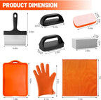 21 Pieces Griddle Cleaning Kit for Blackstone, Flat Top Grill Cleaning Accessories with Silicone Spatula Mat, Scraper, Grill Stone & Scouring Pads with Handle, Cleaning Gloves, Cleaning Towel