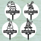 realsteel custom gnome plant markers – large metal, main product view