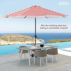 Tempera Patio Market Outdoor Table Umbrella with Auto Tilt and Crank, Large Sun Umbrella with Sturdy Pole & Fade Resistant Canopy, Easy to Set