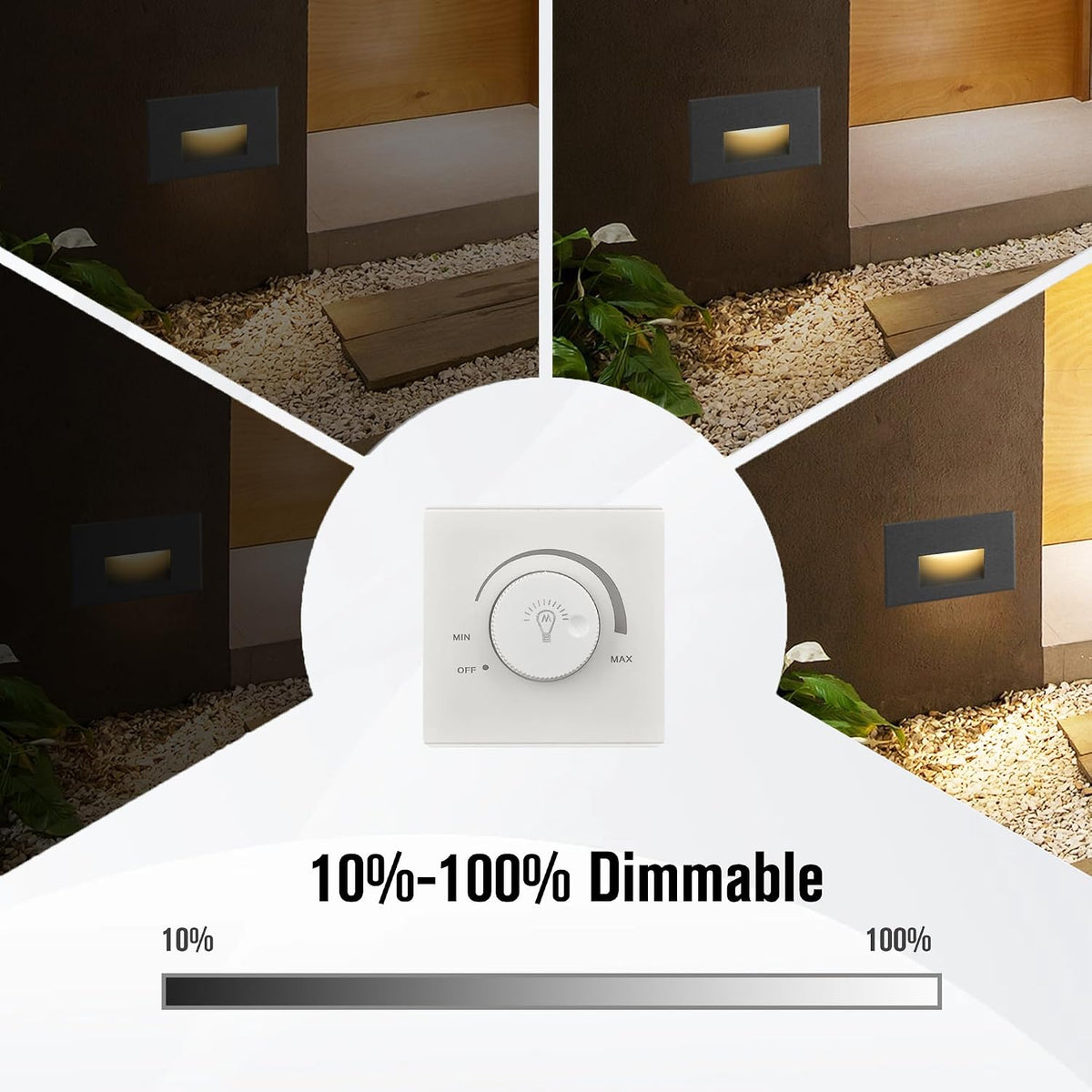 stair step lights outdoor indoor 120v dimmable 3cct, side view